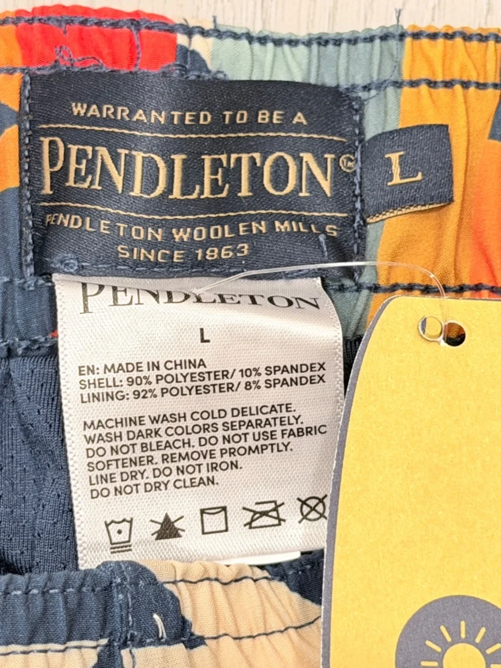 Pendleton Landscape Shoreside Swim Trunks 7” UPF 50+ Built-In Liner Mens L